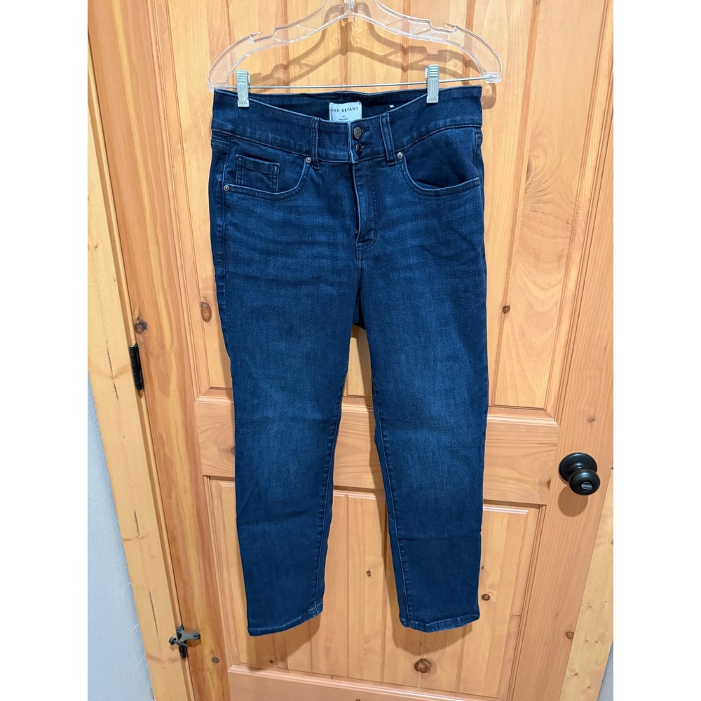 Lane Bryant Women Dark Wash Straight Leg Short Denim Jeans 12Short/Petite